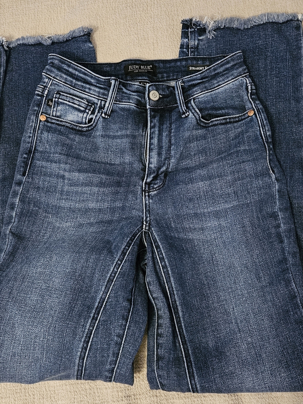Judy Blue High Waist Front Seam Straight Jeans Blue Waist 25